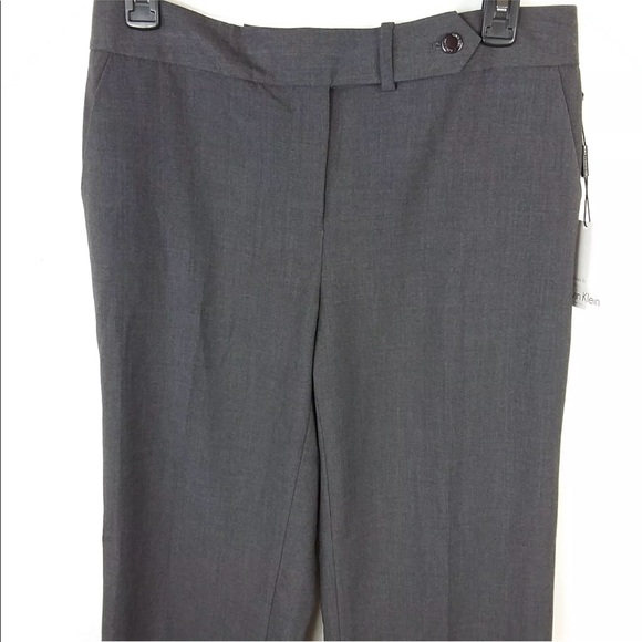 Calvin Klein Pants Gray Classic Fit Womens NWT -4 - Picture 2 of 6